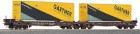 47543 Roco Piggy Back double unit Flat car with 2 Containers &quot;Gartner&